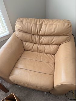 Tan Leather Oversized Armchair