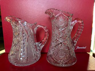 Set of 2 Crystal Pitchers