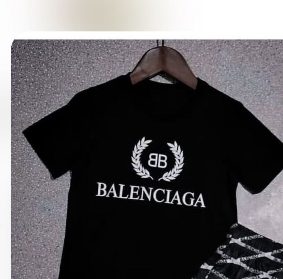 Black Balenciaga T-Shirt ,Black Fendi T-Shirt And White Burberry T-Shirt