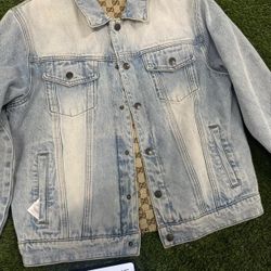 Gucci Reverse Denim Jean Jacket Coat
