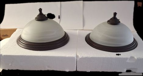 Pair of Dome Flush Mount Ceiling Lights