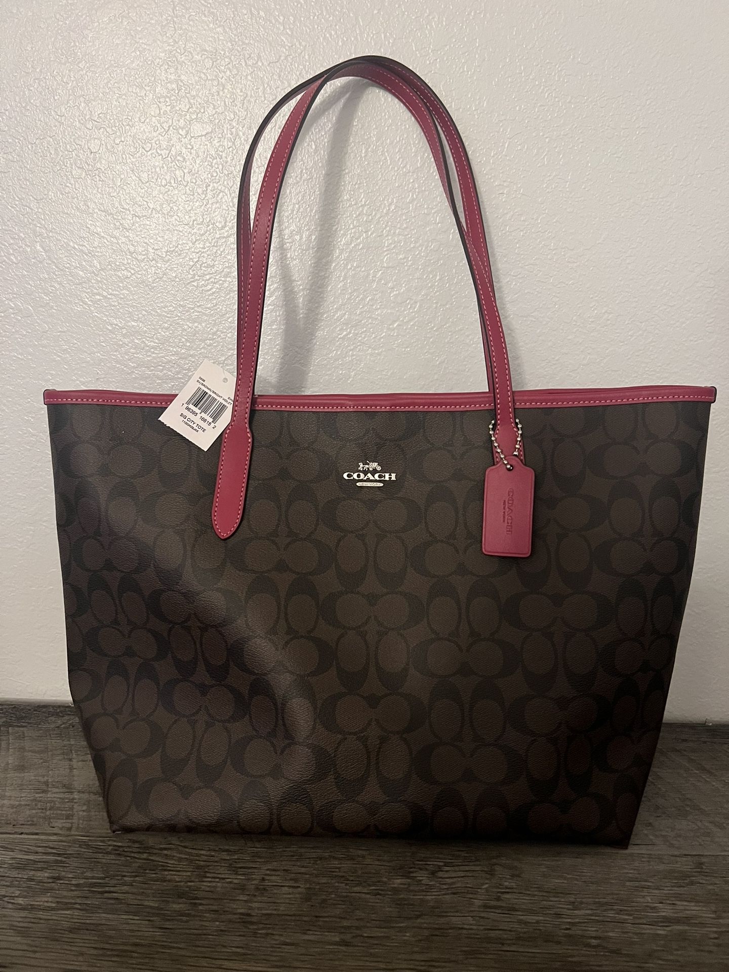New Coach Signature Tote - Brn/Violet