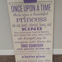 Cream & Purple "Once Upon A Time" Wall Art