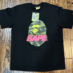 Black Bape Pink Logo Tee 
