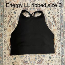 Lululemon Energy High Neck Bra Long Line *Ribbed Size 6 for Sale
