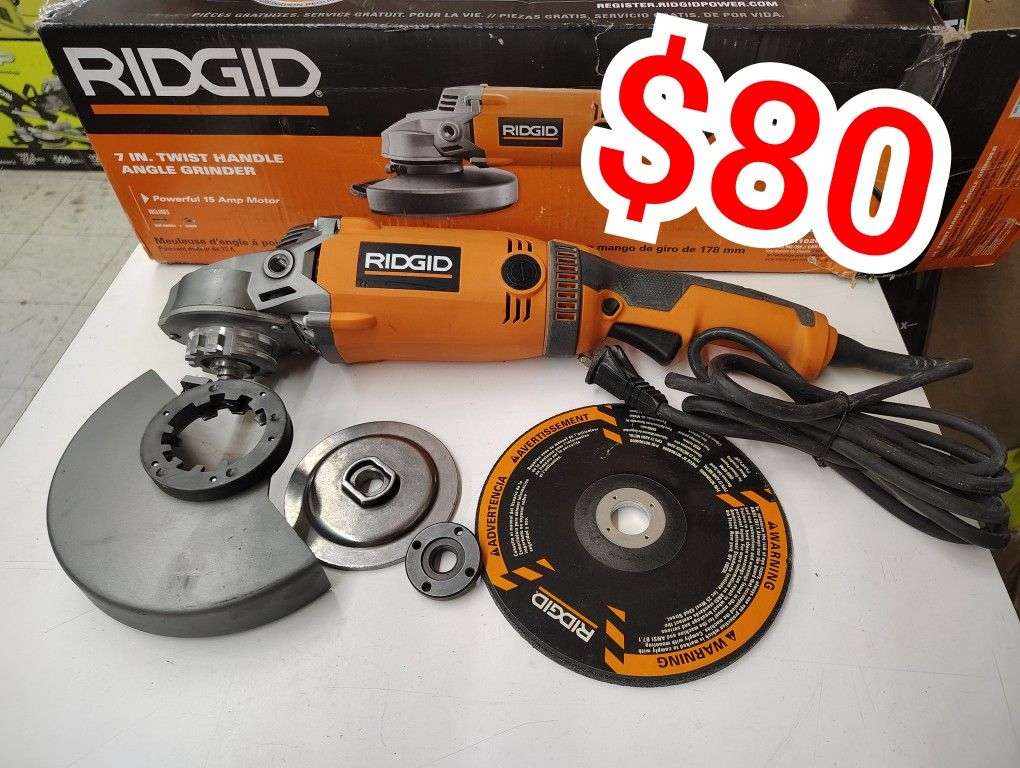 RIDGID 15 Amp Corded 7″ Twist Handle Angle Grinder