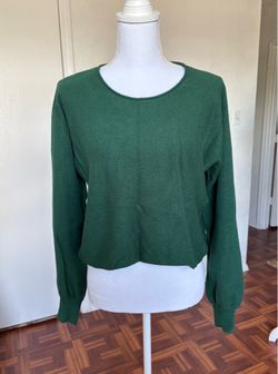 Women’s green bishop sleeve knitted top size XL