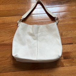 Cream Furla Leather Shoulder Bag