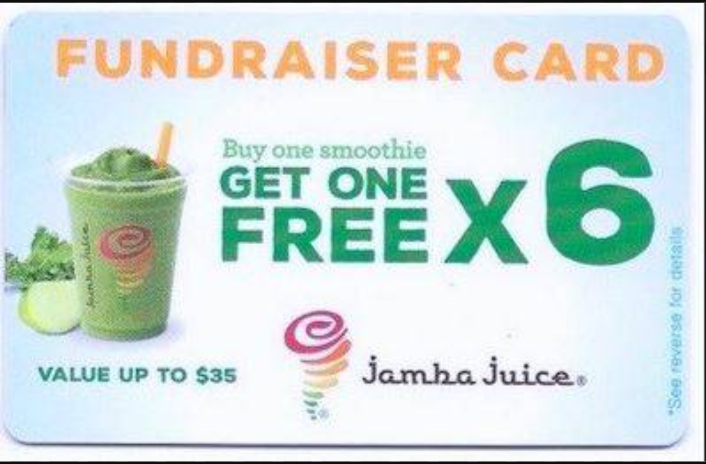 Jamba Juice BOGO FREE cards X6