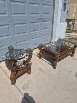 Ashley Furniture Margilles Glass-Top Table Series. This traditional, traditional-style collection