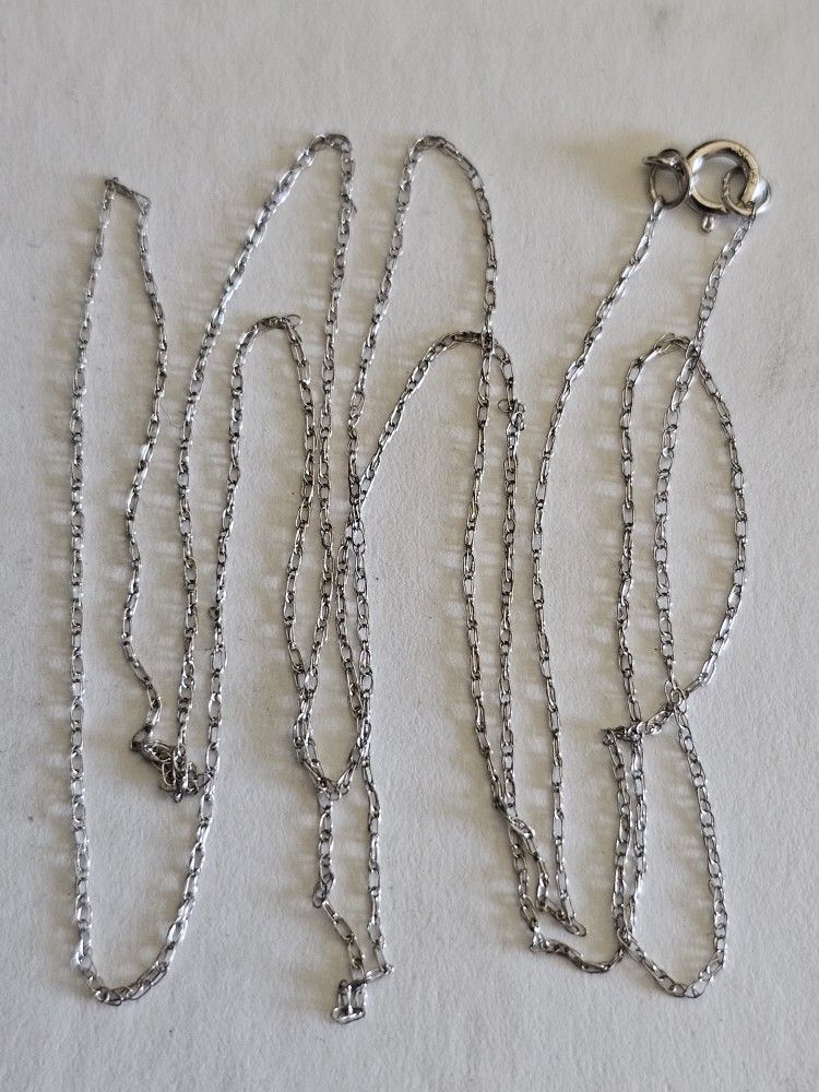 14K White Gold Chain 21"