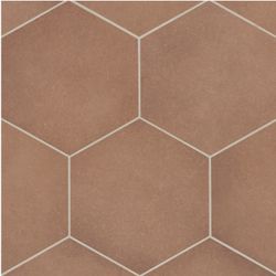 Terracotta hexagon ceramic tile