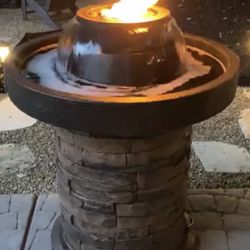 Propane  Fire Pit & Water Fountain In One!!