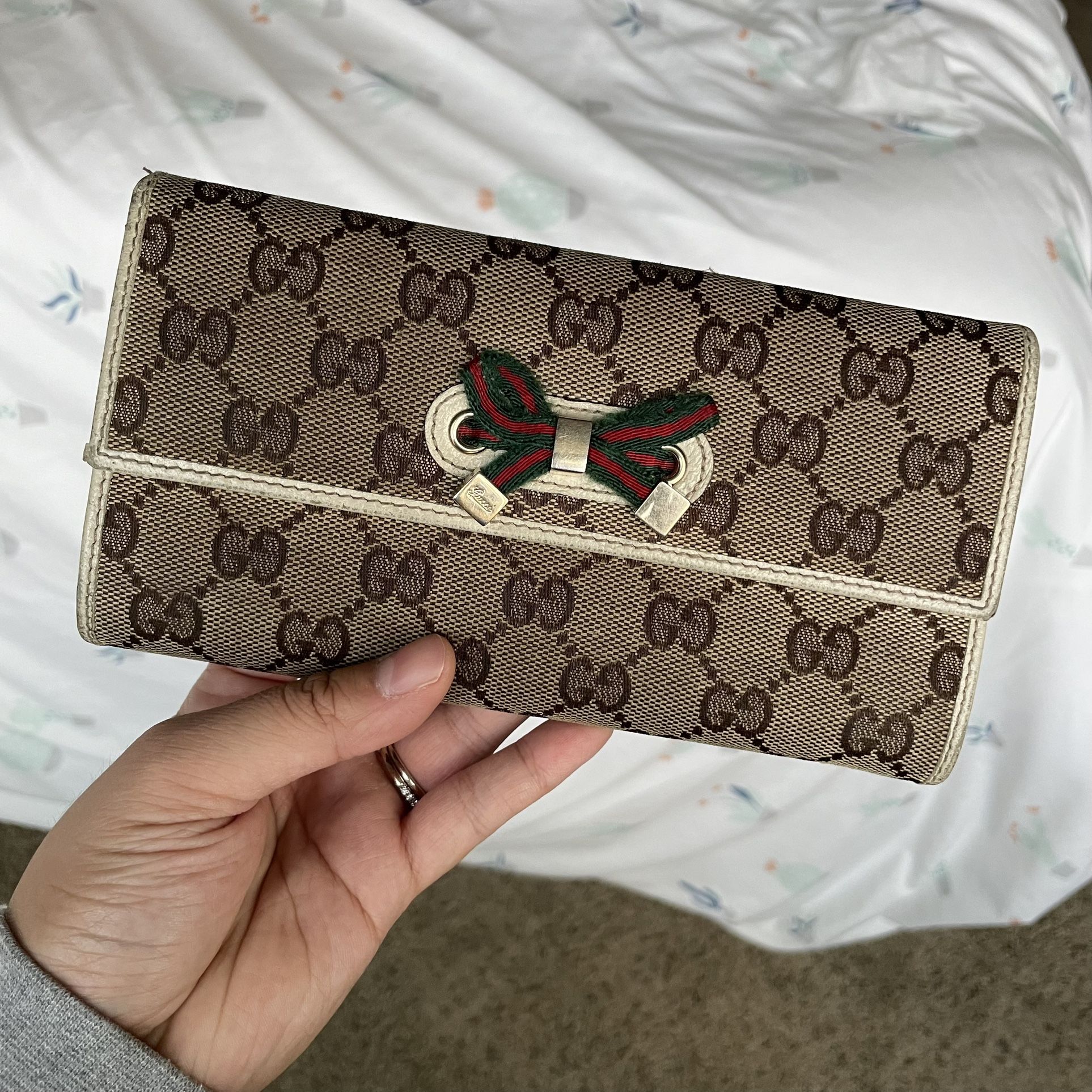 Gucci GG Logo Canvas Long Wallet