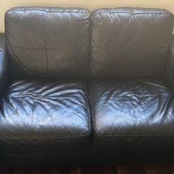 Leather sofa and armchairs