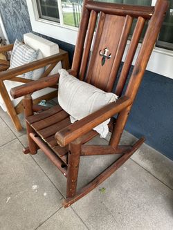 Honey Wood Rocking Arm Chair- OBO