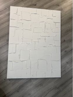 canvas 48x36 textured cream abstract painting