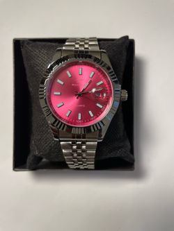 Ricci pink watch with silver band