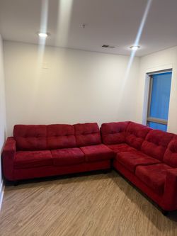 Living room sofa red