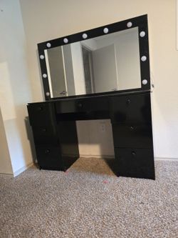 Vanity with chair