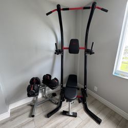 Exercise Tower - Pull-ups, Push-Ups, Dips, Leg Raises