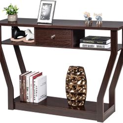 Console Table Modern Easy Assembly Entryway Table W/Storage Drawer and Bottom Shelf,Mufti-Functional Home Furniture for Hallway, Living Room, Bedroom,