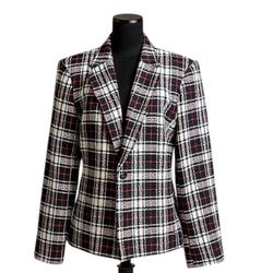 Emily plaid blazer jacket • size 14 • classic