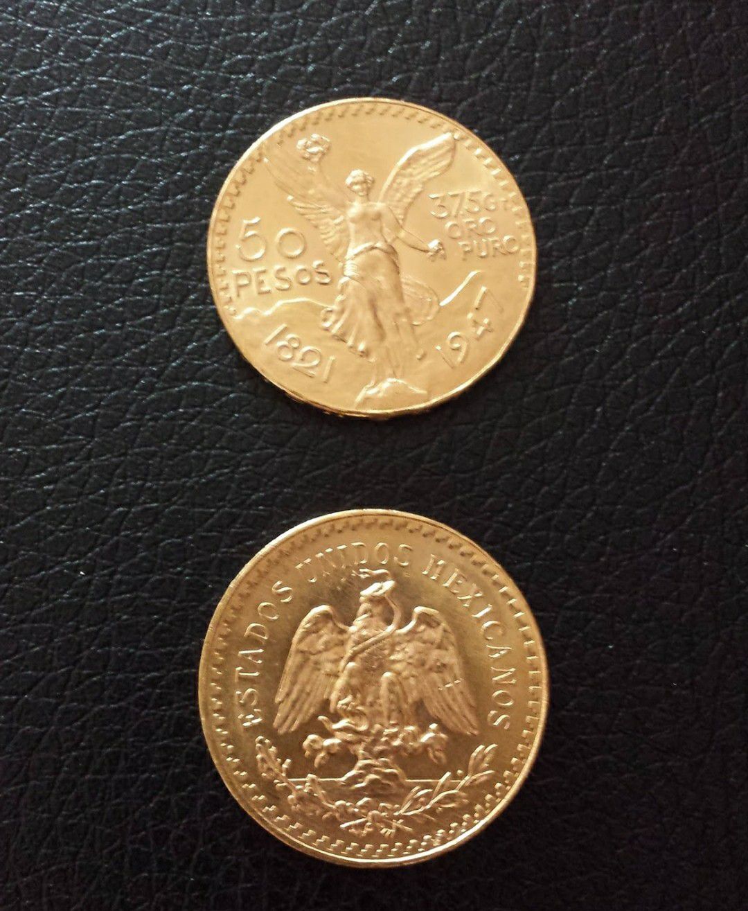 Gold Mexican 50 Pesos Centenarios.
