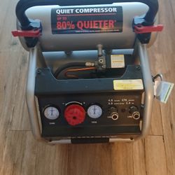 Husky
4.5 Gal. 175 PSI Portable Electric Oil-Free Quiet Twin Stack Jobsite Air Compressor w/Rubber Wheels and 2-Quick Couplers