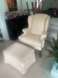 Broyhill Wingback Chair with Matching Ottoman