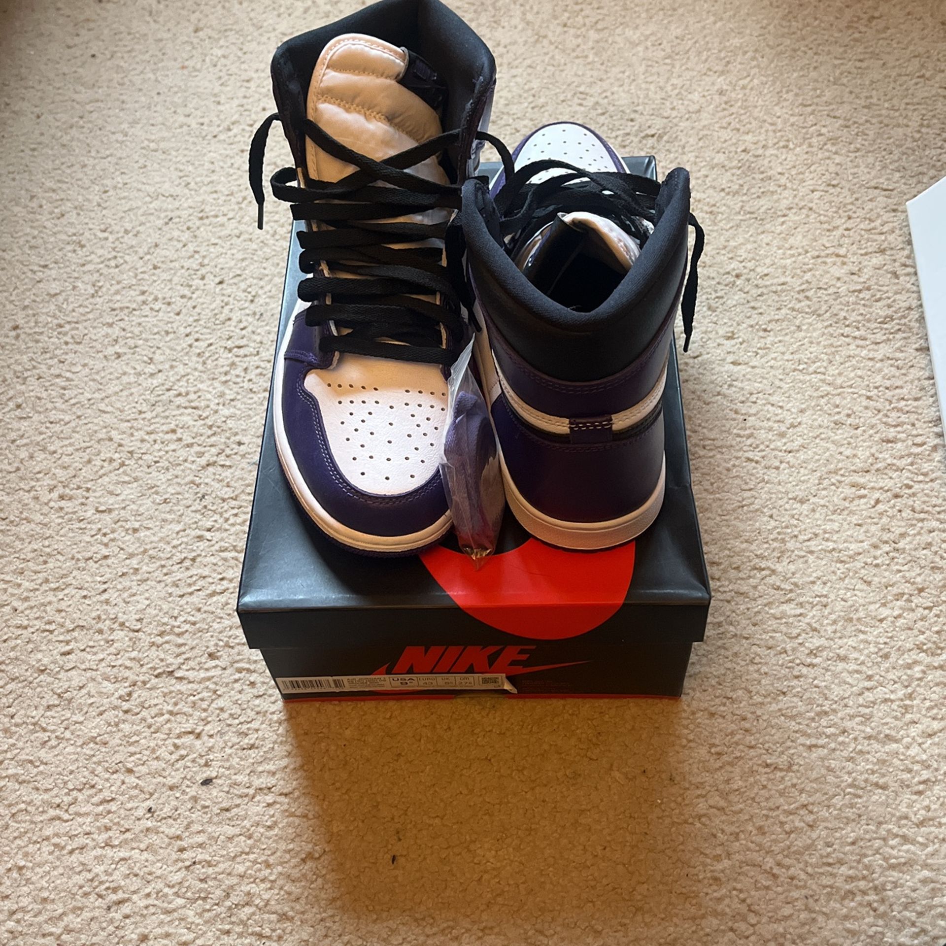 Jordan 1 High Purple Court Sz9.5
