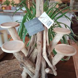 Driftwood Candle Or Trinket Display New