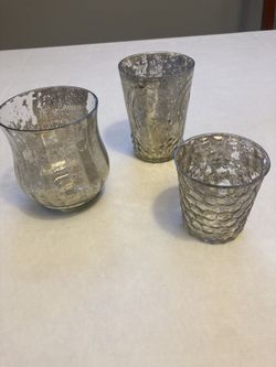 Real Mercury silver Votive Holders