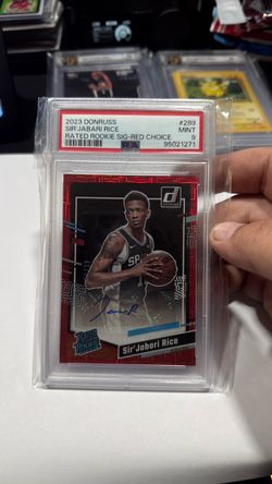PSA 9 of Spur’s Sir Jabari Rice Rated Rookie Red Sig