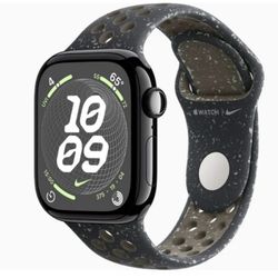Apple Watch Series 10 GPS, 42mm Jet Black Aluminum Case with Midnight Sky Nike Sport Band