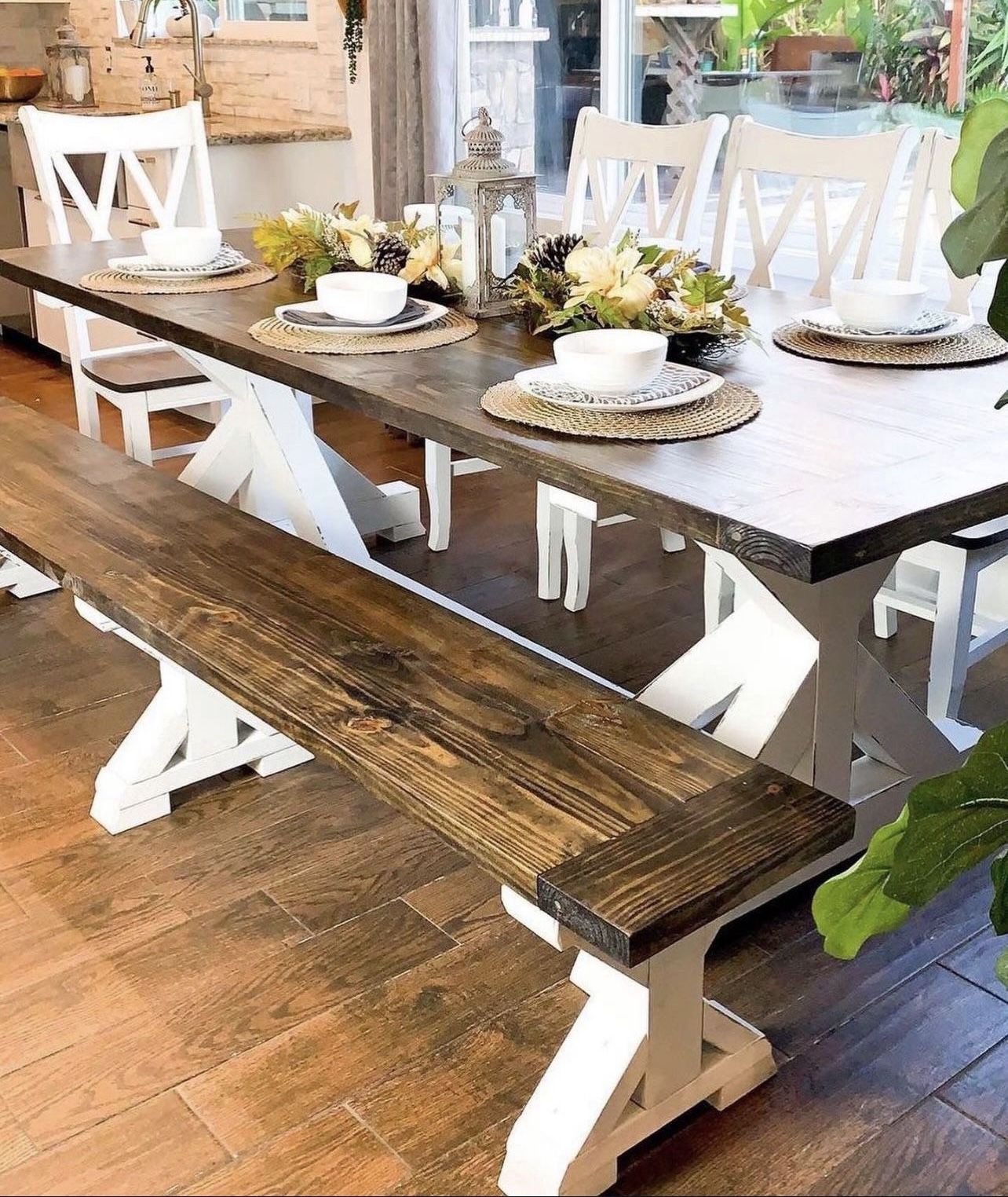 Custom Built Dining Table Solid wood Farmhouse Set Modern Rustic