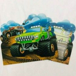 Monster Truck Birthday Party Invitation Cards