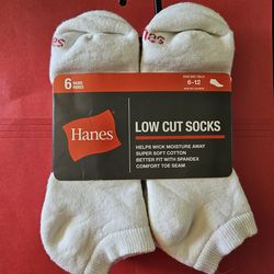 Hanes 6 Pair Low Cut Ankle Socks