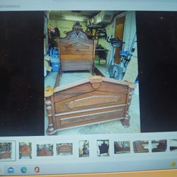 Antique American Renaissance Revival Victorian Bed