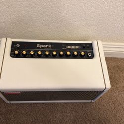 Spark 40 Amp For Sale White Excellent Condition AI Has Been Added To Spark App So You Can Ask For You Favorite Song Lead GuitaSound Made From Scratch 