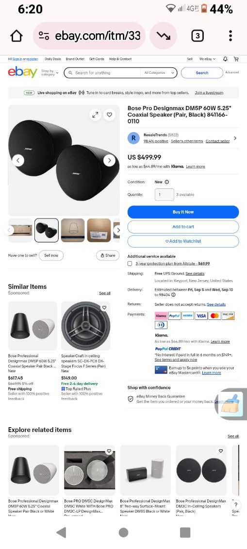 Bose Commercial Grade Designmax  