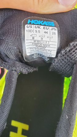 Hoka Mach X 3 running shoes size 10