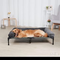 XXL Extra Large Indoor Outdoor Cooling Elevated Dog Bed w/ Plush Mat for Winter