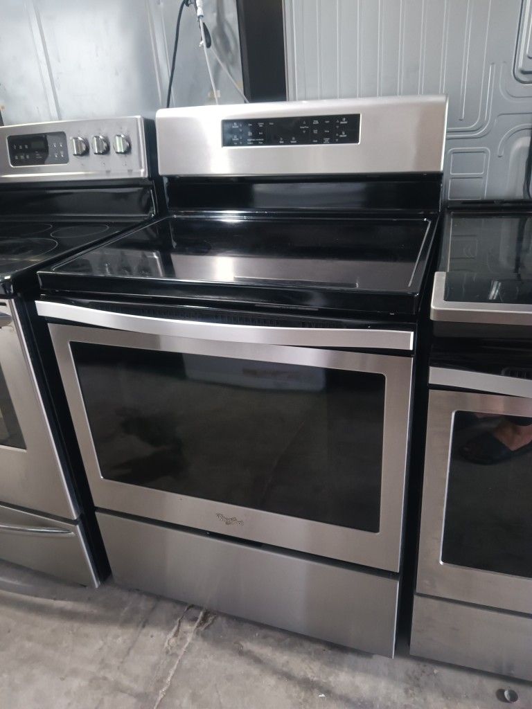 Whirlpool Glass Top Stove Stainless Steel Everything Works Good