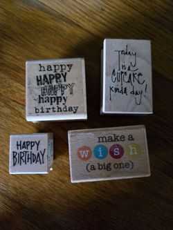Birthday Rubber Stamp Set of 4