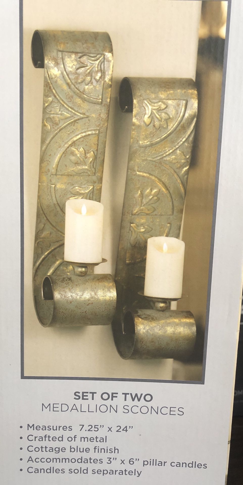 Set of two medallion sconces( Candle holders)