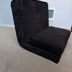 Floor sofa chair coverts to futon bed