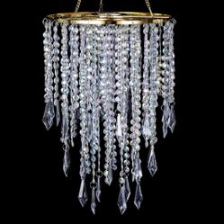 Modern Mini Chandelier Shade,H12.9 X W8.66 Chandeliers Light Fixture Sparkling Decorations for Wedding Centerpiece Lampshade with Acrylic Jewel Drople