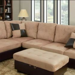 Sectional and ottoman