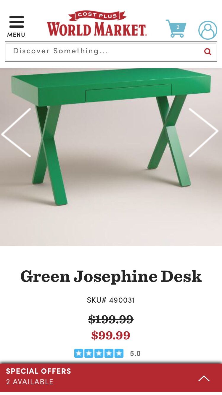 World Market green desk